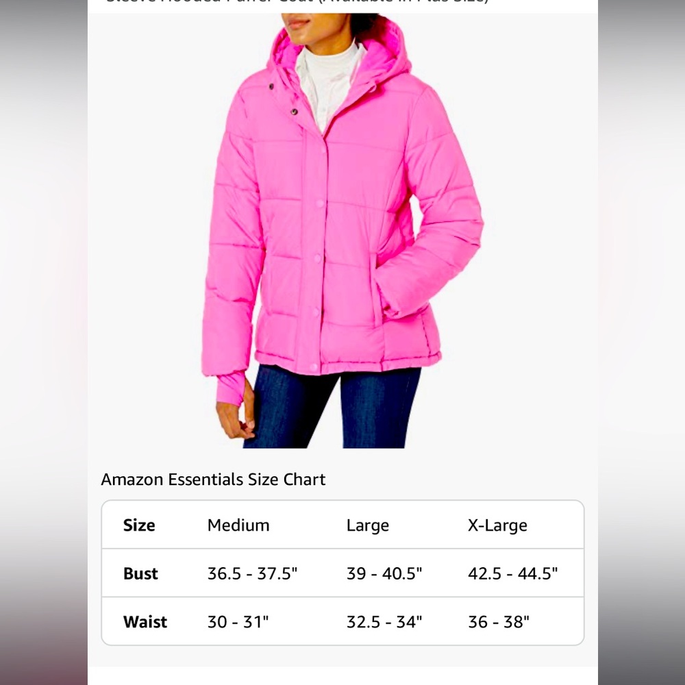 NWOT Amazon essential puffer coat. Large
